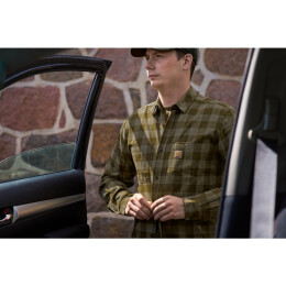 H&auml;rkila Herren Hemd Scandinavien Dark olive check L