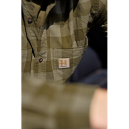 H&auml;rkila Herren Hemd Scandinavien Dark olive check L