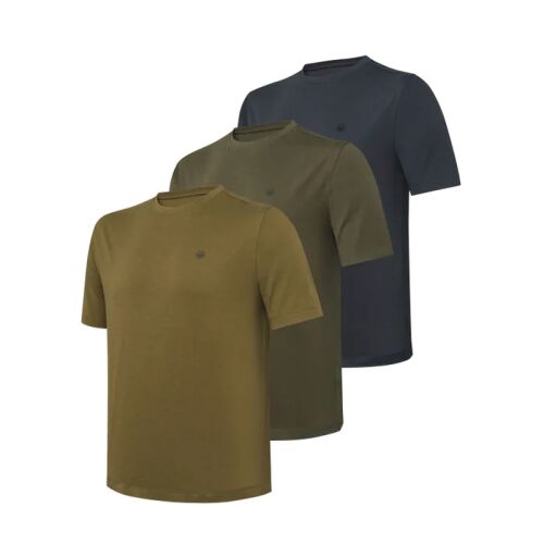 Beretta Herren T-Shirt 3er Set Corporate Green Stone, Ebony, FDE S