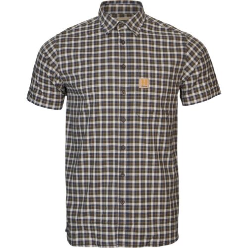 Härkila Herren Kurzarmhemd Fjell Naval Blue Check 3XL