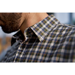 H&auml;rkila Herren Kurzarmhemd Fjell Naval Blue Check 3XL