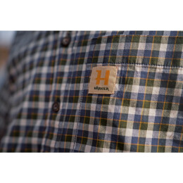 H&auml;rkila Herren Kurzarmhemd Fjell Naval Blue Check 3XL