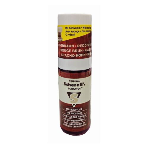 Ballistol Scherell s SCHAFTOL 50 ml Flasche mit Applikationsschwamm rotbraun