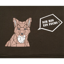 Hubertus Kinder Hoodie mit Rei&szlig;verschluss &quot;Ich bin ein Fuchs&quot; Oliv 176