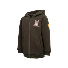 Hubertus Kinder Hoodie mit Rei&szlig;verschluss &quot;Ich bin ein Fuchs&quot; Oliv 176