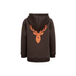 Hubertus Kinder Hoodie &quot;Hirsch&quot; Oliv/Braun 164
