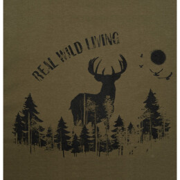 Hubertus Herren T-Shirt &quot;Real Wild Living&quot; Schilf 6XL