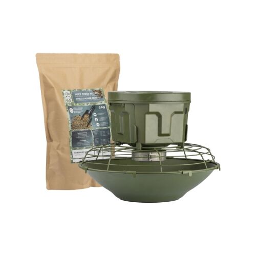 Eurohunt Futterautomat Evolution mit Power Lock Pellets 2 kg Sack