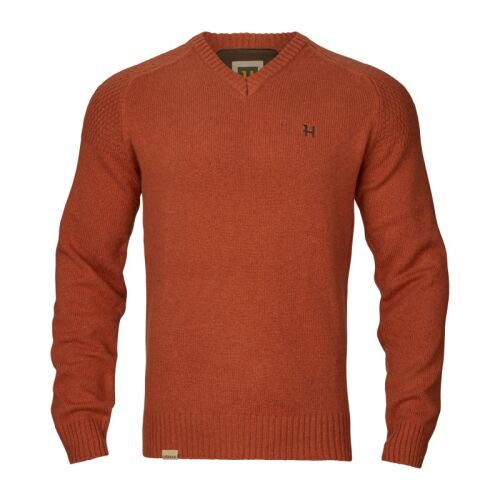 Härkila Herren Merino Pullover mit V-Ausschnitt Vincent Bombay brown XL