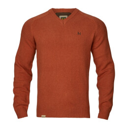 H&auml;rkila Herren Merino Pullover mit V-Ausschnitt Vincent Bombay brown XXL