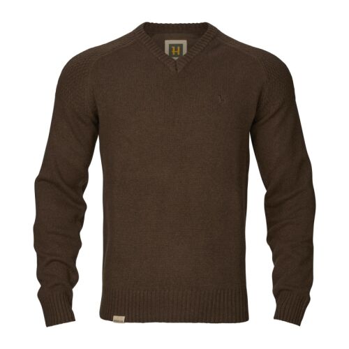 Härkila Herren Merino Pullover mit V-Ausschnitt Vincent Demitasse brown XXL