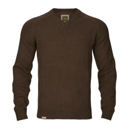 H&auml;rkila Herren Merino Pullover mit V-Ausschnitt Vincent Demitasse brown 3XL