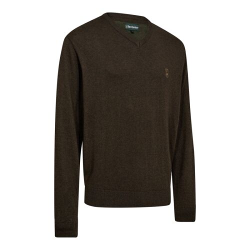Deerhunter Herren Pullover Harrington V-neck Brown Melange 2XL