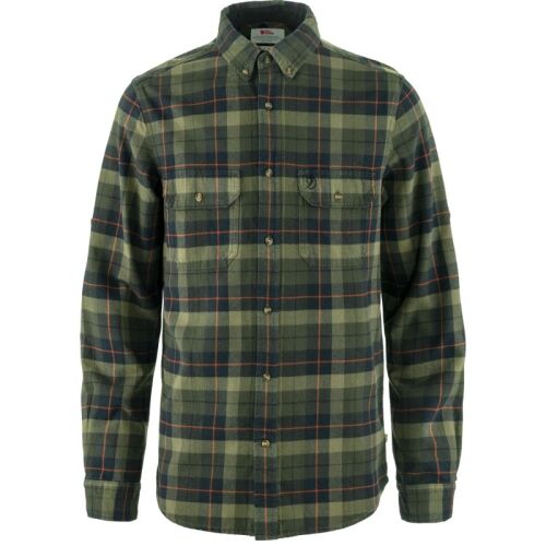 Fjällräven Herren Flanellhemd Singo Black-Deep Forest S