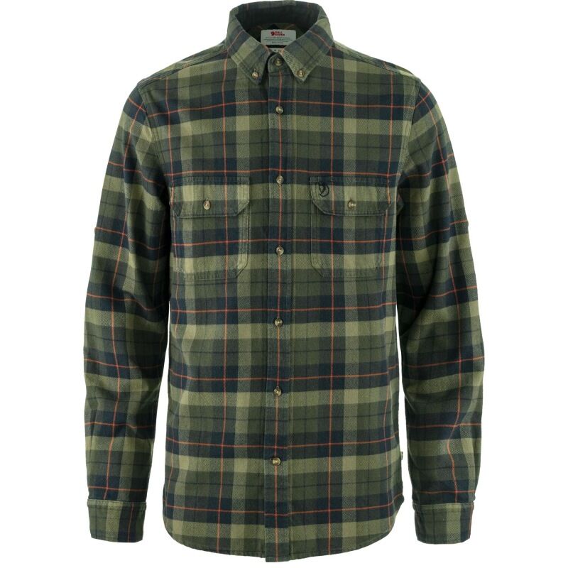 Fjällräven Herren Flanellhemd Singo Black-Deep Forest XXL