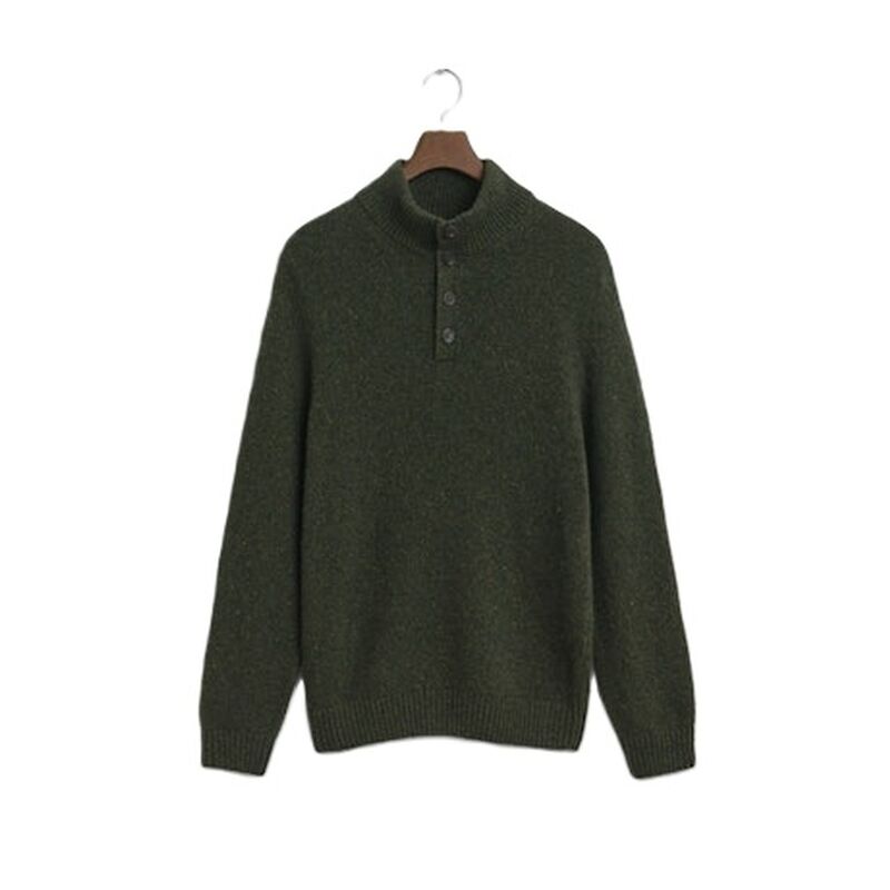 Gant Herren Strickpullover mit geknöpften Kragen Country Green XL
