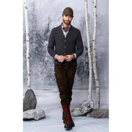 Habsburg Herren Hose aus Lammvelours Wagrain Dunkelbraun