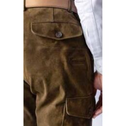 Habsburg Herren Hose aus Lammvelours Wagrain Oliv