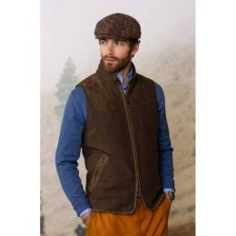 Habsburg Herren Outdoor Gilet aus Schurwolle Drasing Schlamm