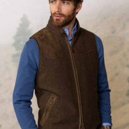 Habsburg Herren Outdoor Gilet aus Schurwolle Drasing Schlamm