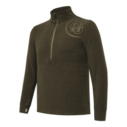 Beretta Herren Thermofleece Shirt HP Logo Half Zip Brown Bark L
