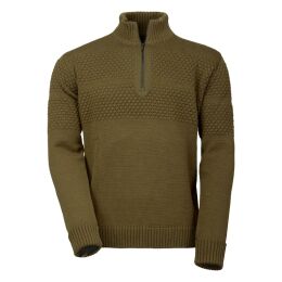 Laksen Herren Sweater Fischermans zip Olivengr&uuml;n XL