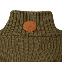 Laksen Herren Sweater Fischermans zip Olivengr&uuml;n XL