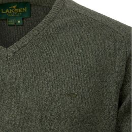 Laksen Herren Pullover Trent V-Ausschnitt Waldgr&uuml;n XL
