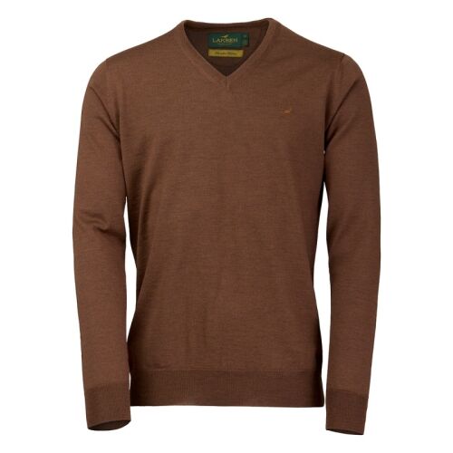 Laksen Herren Pullover Sussex V-Ausschnitt Rum M