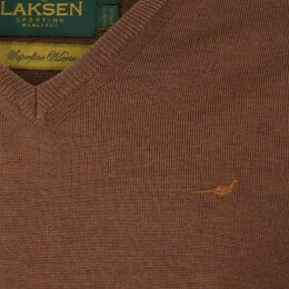 Laksen Herren Pullover Sussex V-Ausschnitt Rum M