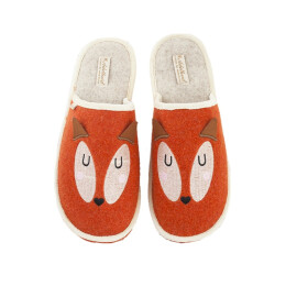 Adelheid Damen Filzpantoffel Fuchs orange