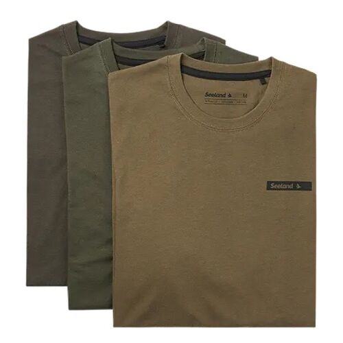 Seeland Herren 3er-Pack T-Shirt Pine Green/Military Olive/Grape Leaf L