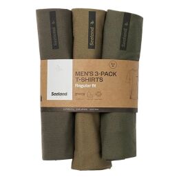 Seeland Herren 3er-Pack T-Shirt Pine Green/Military Olive/Grape Leaf L