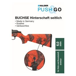 Halder Buchse Hinterschaft seitlich f&uuml;r Holz und Kunststoff drehbar 9,5mm