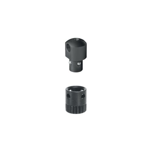 Halder Studadapter und Buchse 6,0mm in Holz arretierbar