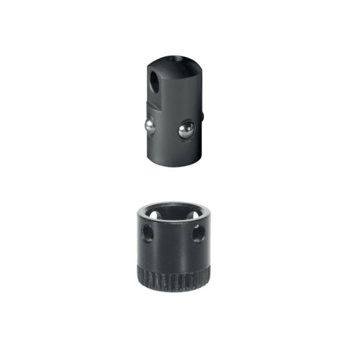 Halder Studadapter und Buchse 9,5mm in Holz arretierbar