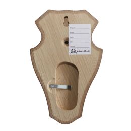 AKAH Troph&auml;enbrett dunkel, rund mit Ausfr&auml;sung 22x13cm