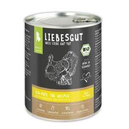 Liebesgut Hundenassfutter Junior Bio Pute mit Mangold und Kartoffel 800g