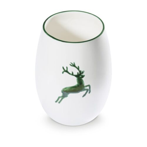 Gmundner Keramik Grüner Hirsch, Vase 21cm