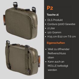 VORN Tasche P2 Pouch 2L Ash Green