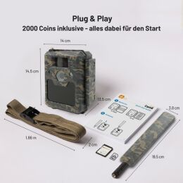 ICUserver CLOM Cam6 Wildkamera inkl. 2000 Gratis Coins 3er Set