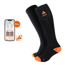 Alpenheat Beheizte Socken App-Bedienung Schwarz/Orange