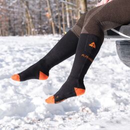 Alpenheat Beheizte Socken App-Bedienung Schwarz/Orange
