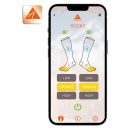 Alpenheat Beheizte Socken App-Bedienung Schwarz/Orange