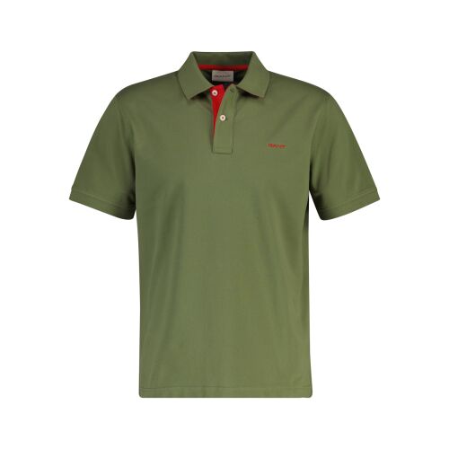 Gant Herren Poloshirt Regular Contrast Piqué Dry Herb Green L