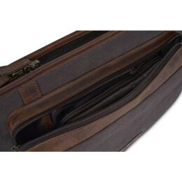 Waidmanns Leder/Canvas Futteral Amos Braun/Braun