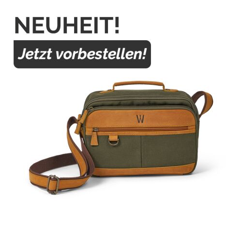 Waidmanns Leder/Canvas Umhängetasche