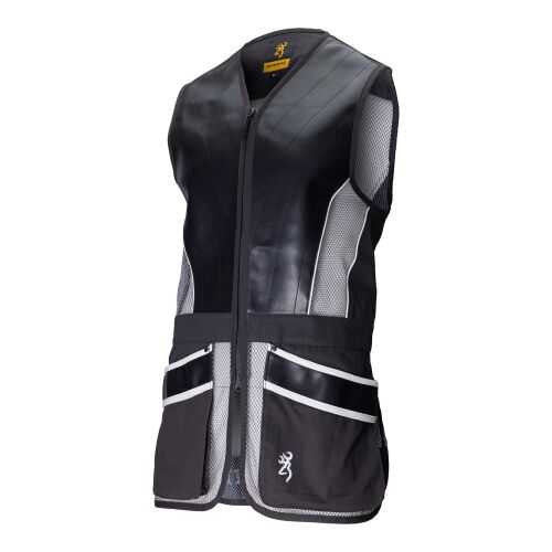 Browning Shooting Vest, Prosport, Leather, Grey L