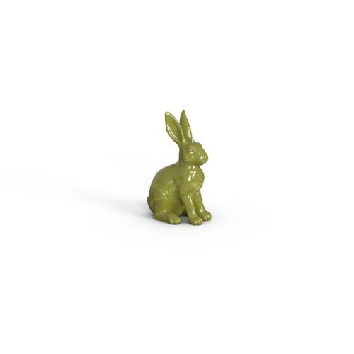 Engels Kerzen Gelackte Objektkerze Hase Glanz-Lack Olive