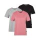 Pinewood Damen 3-Pack T-Shirt Grey Melange/D.Pink/Black